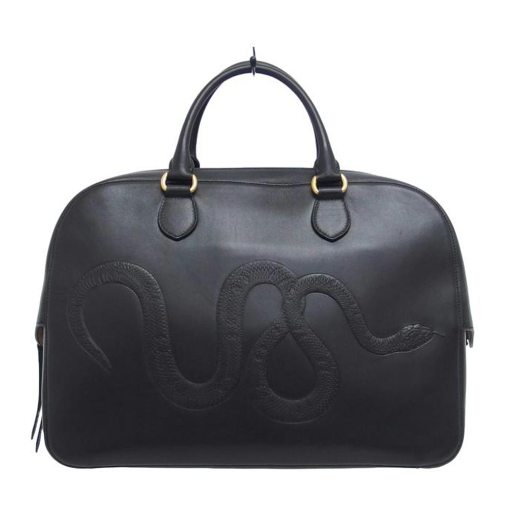 Gucci Snake Leather Boston Bag Black - image 1